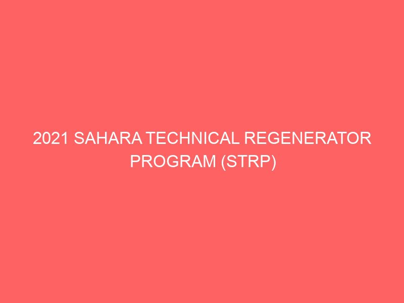 2021 sahara technical regenerator program strp 44744