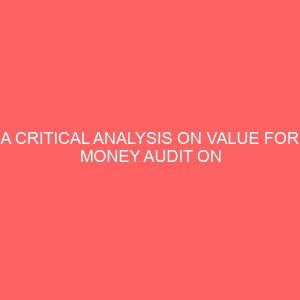 a critical analysis on value for money audit on public sector of an organization 59755