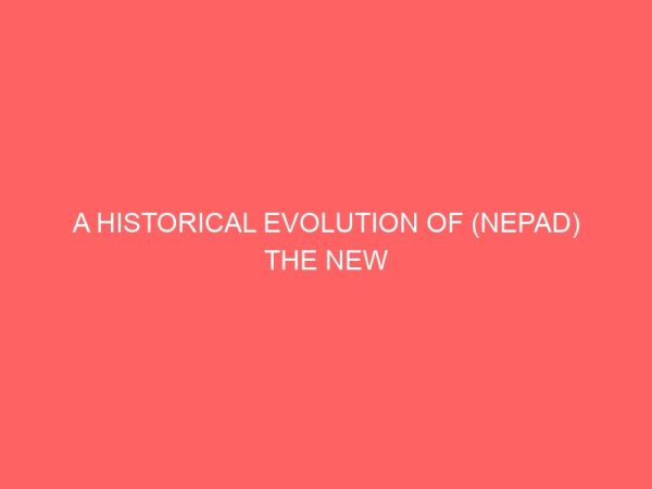 a historical evolution of nepad the new partnership for african development 2001 2010 81149