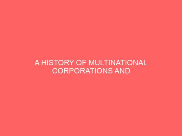 a history of multinational corporations and development in nigeria 80940