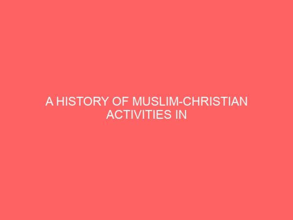 a history of muslim christian activities in nigeria 80948