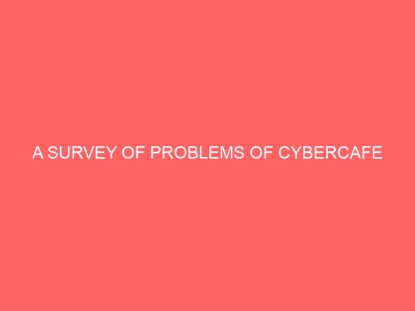 a survey of problems of cybercafe 64942