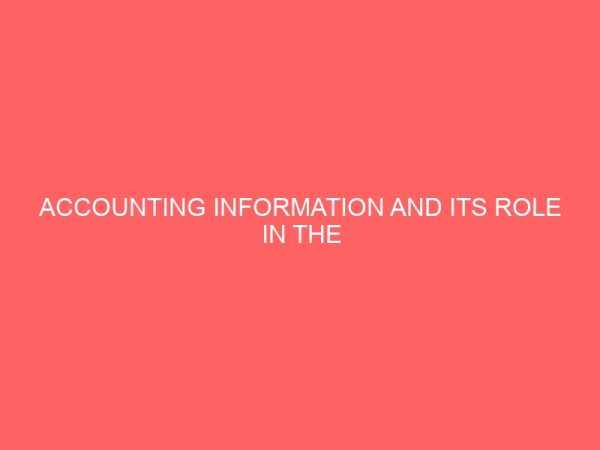 accounting information and its role in the management of organisation 60366