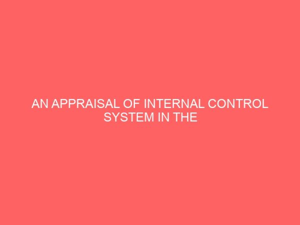 an appraisal of internal control system in the private sector 61544