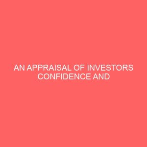 an appraisal of investors confidence and performance of the real estate sector in abuja nigeria 45753