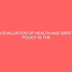 an evaluation of health and safety policy in the public service 83756