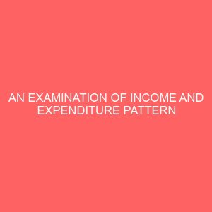 an examination of income and expenditure pattern 61216
