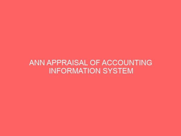 ann appraisal of accounting information system and procedure in government parastatals 65715