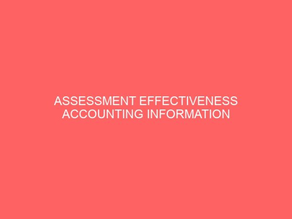 assessment effectiveness accounting information tool management decision 61046
