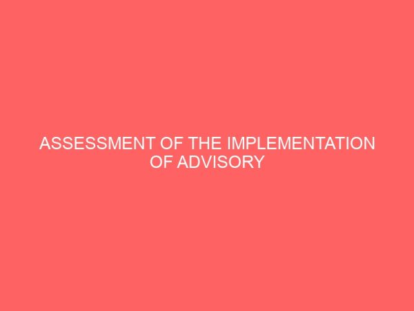 assessment of the implementation of advisory services and input support components 56035