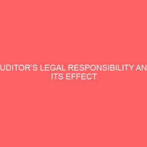 auditors legal responsibility and its effect on accounting profession 60666