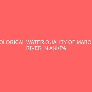 biological water quality of mabolo river in ankpa kogi state nigeria 52050