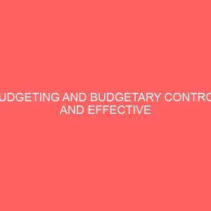 budgeting and budgetary control and effective financial management in government parastatals in nigeria 58457