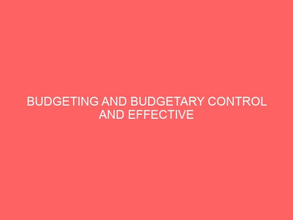 budgeting and budgetary control and effective financial management in government parastatals in nigeria 58457