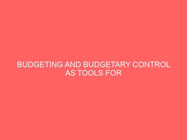 budgeting and budgetary control as tools for accountability in government parastatals 58949