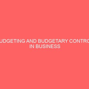 budgeting and budgetary control in business organisation 61687