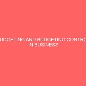 budgeting and budgeting control in business organization 57315