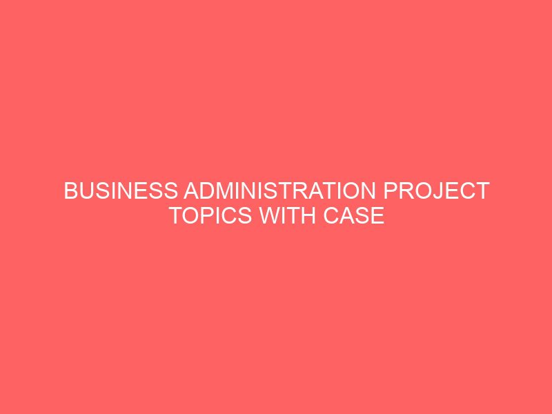 business administration project topics with case study materials pdf doc in nigeria for undergraduate final year students 54934