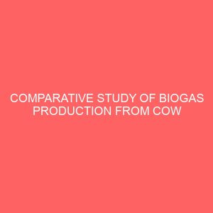 comparative study of biogas production from cow dung chicken droppings and cymbopogon citratus as alternative energy sources in nigeria 49020