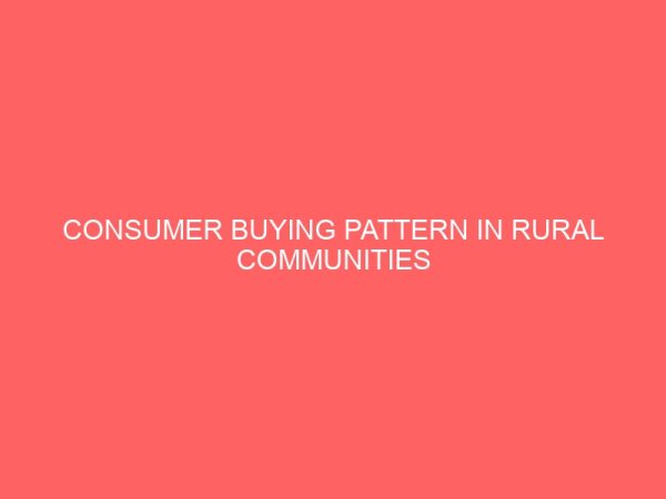 consumer buying pattern in rural communities 43820