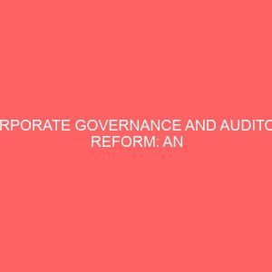 corporate governance and auditors reform an empirical review 58415