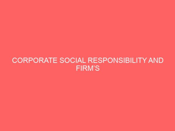 corporate social responsibility and firms performance 60429