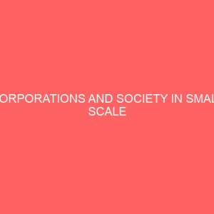 corporations and society in small scale enterprise in nigeria 56351