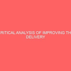 critical analysis of improving the delivery accuracy in cargo handing in nigeria 78605