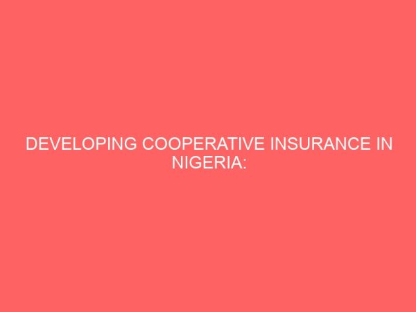 developing cooperative insurance in nigeria problems and prospects 80928