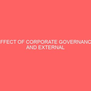 effect of corporate governance and external auditors report in non financial institution 58384