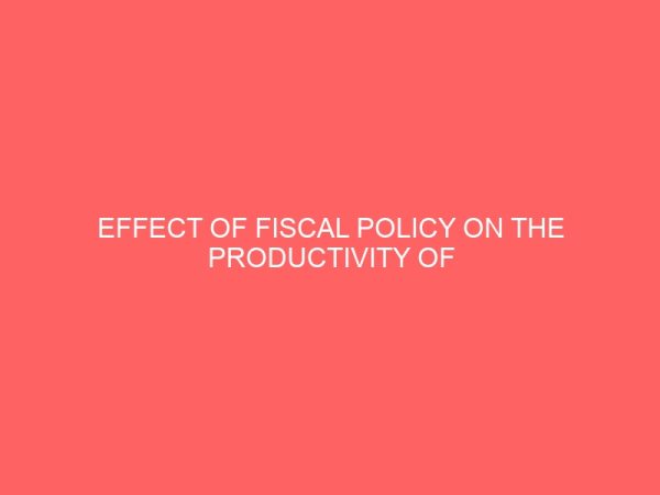 effect of fiscal policy on the productivity of quoted manufacturing companies in nigeria 61736