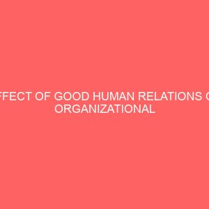 effect of good human relations on organizational performance 83642