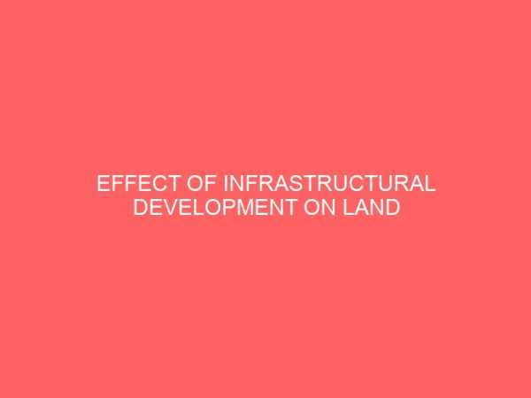 effect of infrastructural development on land value in owerri municipal a case study of new owerri 45833