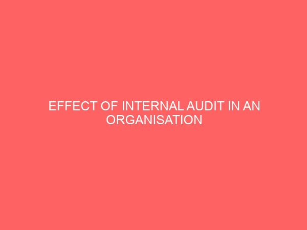 effect of internal audit in an organisation 57474