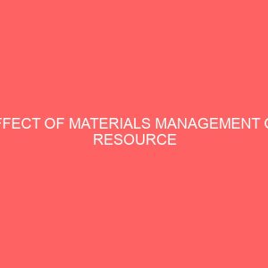 effect of materials management on resource utilization in organization 83658
