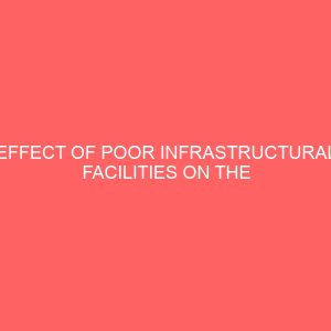 effect of poor infrastructural facilities on the performance of students in the department of secretarial administration 46965
