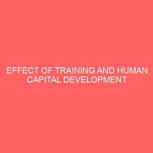 effect of training and human capital development on staff performance 84019