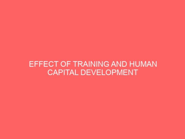 effect of training and human capital development on staff performance 84019