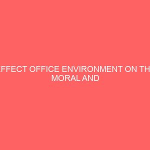 effect office environment on the moral and productivity of secretaries in business organizations a case study of pz company plc and nigeria bottling company plc 9th mile corner ngwo enugu 63513