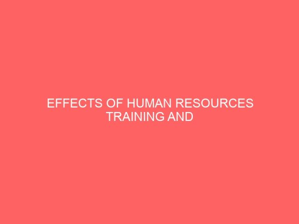 effects of human resources training and development on workers productivity a case study of union bank of nigeria plc enugu main branch 63602