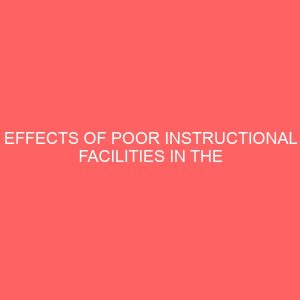 effects of poor instructional facilities in the department of secretarial studies 65069