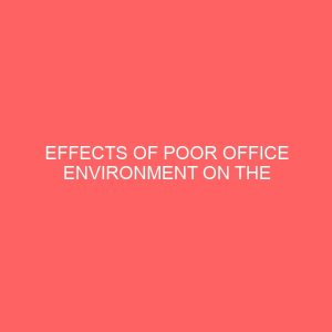 effects of poor office environment on the secretarys job performance 65125