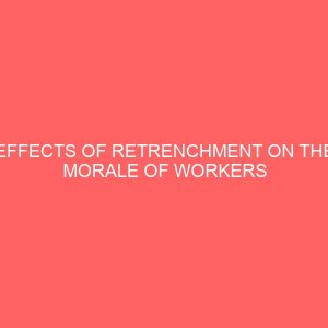 effects of retrenchment on the morale of workers 83582