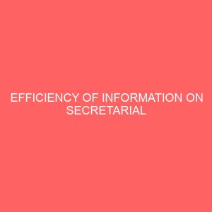 efficiency of information on secretarial profession 62796
