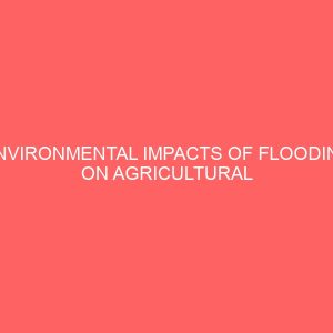 environmental impacts of flooding on agricultural activities and its environs 81497