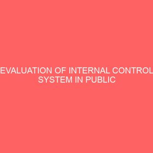 evaluation of internal control system in public sector 65710
