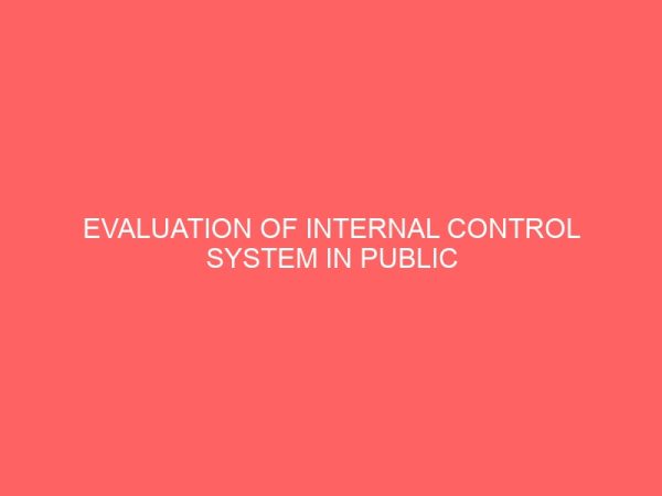 evaluation of internal control system in public sector 65710