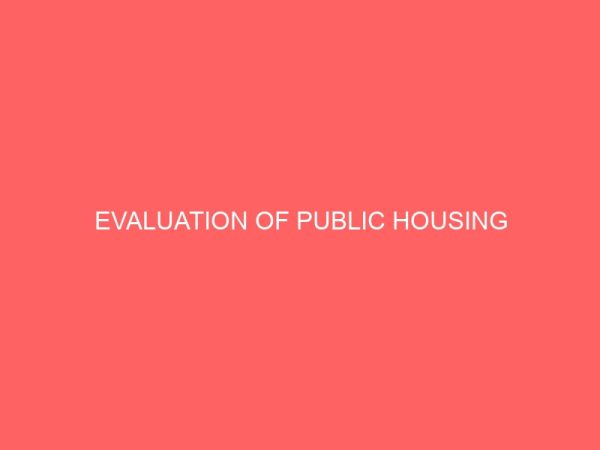 evaluation of public housing 64560