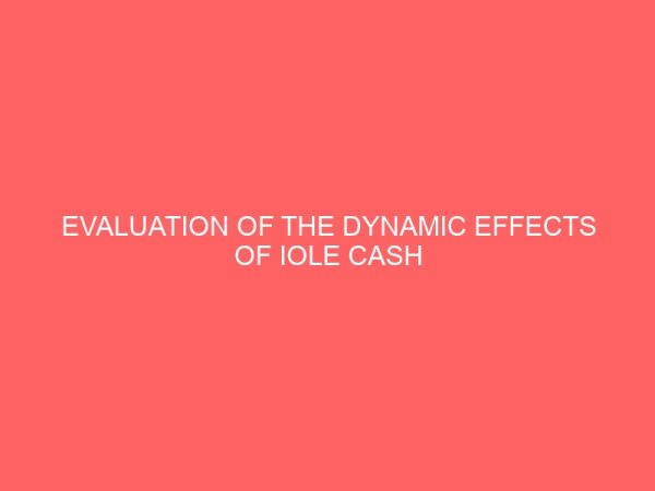 evaluation of the dynamic effects of iole cash holding in a developing economy 59812