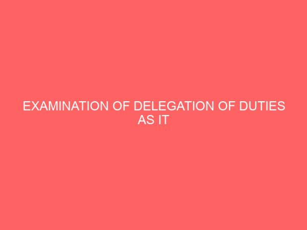examination of delegation of duties as it concerns decision making 52822